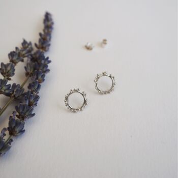 Recycled Silver Sol Circle Studs, 2 of 5