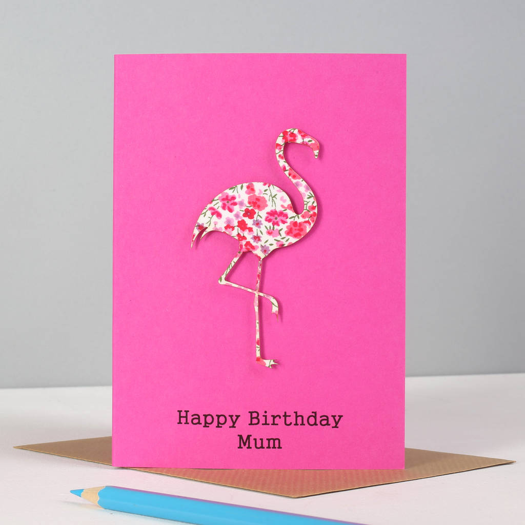 personalised liberty print flamingo birthday card by bombus ...