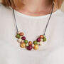 Geometric Burgundy, Lint And Mustard Silicone Necklace, thumbnail 1 of 7