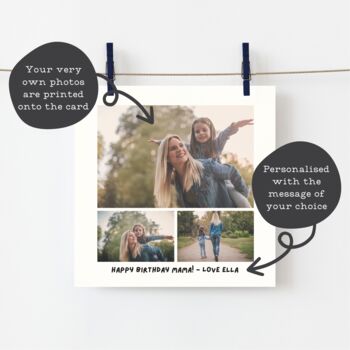 Personalised Three Photo And Message Birthday Card, 2 of 4