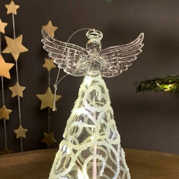 Light Up Glass Angel Hanging Decoration, 2 of 4