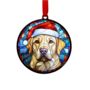 Labrador Yellow In Santa Hat Suncatcher Decoration, thumbnail 5 of 6