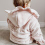 Girls Ruffle Personalised Pink Dressing Gown, thumbnail 2 of 5