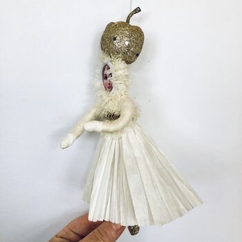Golden Apple Girl Christmas Decoration, 3 of 9