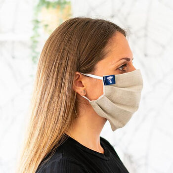 Linen Face Mask With Elastic Ear Loops, 2 of 7