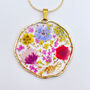 Pressed Flowers Circle Necklace, thumbnail 1 of 10