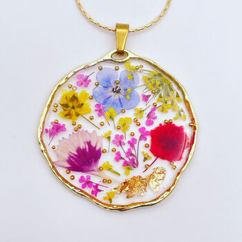 Pressed Flowers Circle Necklace Medium, 2 of 9