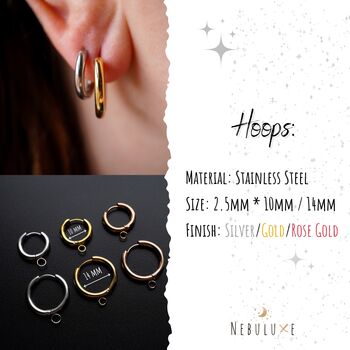 Sapphire September Birthstone Hoop Earrings, 9 of 10