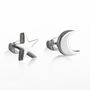 Star And Moon Sterling Silver Stud Earrings, thumbnail 1 of 6