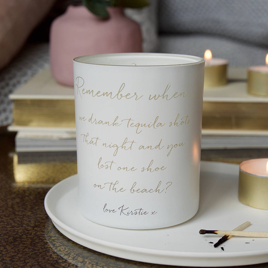 personalised remember when scented candle by illumer