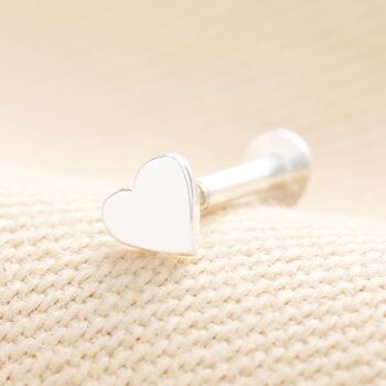 Sterling Silver Small Heart Piercing Earring, 2 of 6
