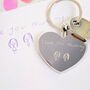 Hearts Keychain With Handwriting Personalised Engraving, thumbnail 1 of 8