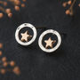 Silver And Rose Gold Plated Halo Star Stud Earrings, thumbnail 1 of 6