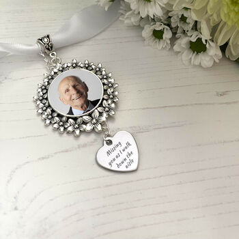Personalised Photo Bridal Floral Memorial Bouquet Charm, 5 of 6