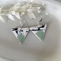 Mint Green Geometric Clay Ceramic Triangle Earrings, thumbnail 6 of 10