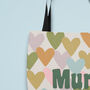 Personalised Retro Hearts Canvas Tote Shopper Bag, thumbnail 2 of 3
