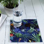 Exotic Tropical Pattern Glass Coaster Gift Set, thumbnail 1 of 2