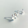 Sterling Silver Asymmetrical Leaf Stud Earrings, thumbnail 5 of 7