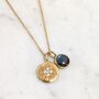 The Labradorite Celestial Duo Necklace, Gold Plated, thumbnail 1 of 5