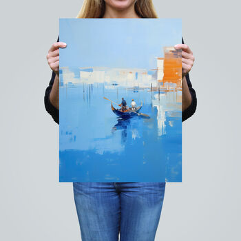 Venice Visions Grand Canal Gondola Blue Wall Art Print, 2 of 6