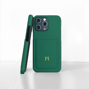 Personalised Leather Pebble Phone Case With Card Holder, 2 of 5