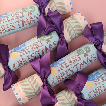 Pastel Retro Christmas Crackers, Box Of Six, 3 of 4