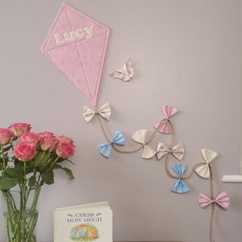 Cream Blue Pink Unisex Personalised Kite Nursery Decor, 11 of 12
