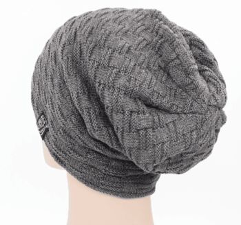 Warm Heat Holder Fur Lined Chemo Beanie Hat, 2 of 10