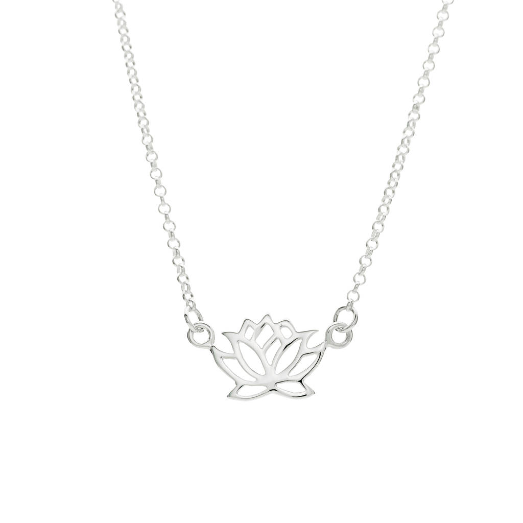 Sterling Silver Lotus Flower Necklace By Lily Charmed ...
