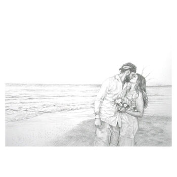 Custom Wedding Portrait Pencil Drawing Or Gift Voucher, 7 of 8