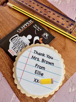 Personalised Thank You Teacher Biscuit And A Cup Of Tea, 2 of 7