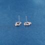 925 Sterling Silver Cz Heart Stud Earrings, thumbnail 3 of 7
