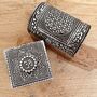 Small Trinket Boxes Set Of Two Silver Boho Box, thumbnail 7 of 8