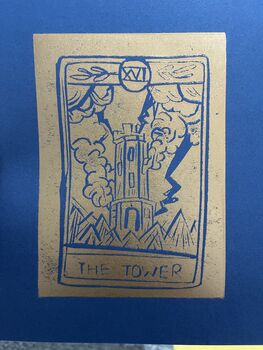 Tarot Card Linocut Workshop, Manchester, 4 of 8