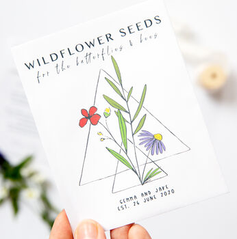 10 Geometric Wildflower Seed Packet Favours, 3 of 7