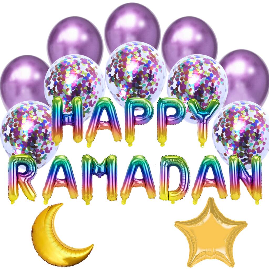 Balloon Bundle Happy Ramadan Rainbow