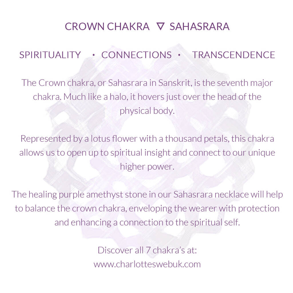 Crown Chakra Amethyst Ring Silver Or Gold Plated By Charlotte's Web ...