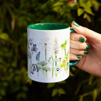 Inky Wildflower Mug With Optional Personalised Details, 6 of 12