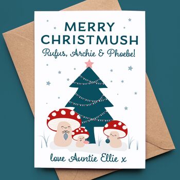 Kids Christmas Card With Cute Toadstools, 4 of 5