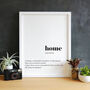Framed Home Definition Typography Print, thumbnail 4 of 4