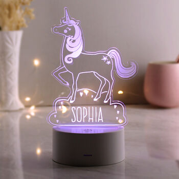 Personalised Unicorn LED Colour Changing Night Light, 2 of 5