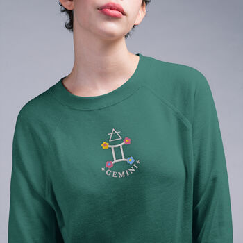 Gemini Zodiac Embroidered Sweatshirt, 3 of 7