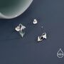 Sterling Silver Delicate Snowdrop Flower Stud Earrings With Enamel, thumbnail 2 of 12