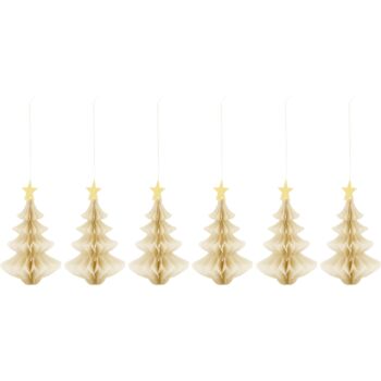 Set Of Three Hanging Paper Christmas Trees, 4 of 6