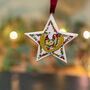 Hand Painted Personalised Medium Hanging Christmas Star, thumbnail 1 of 2