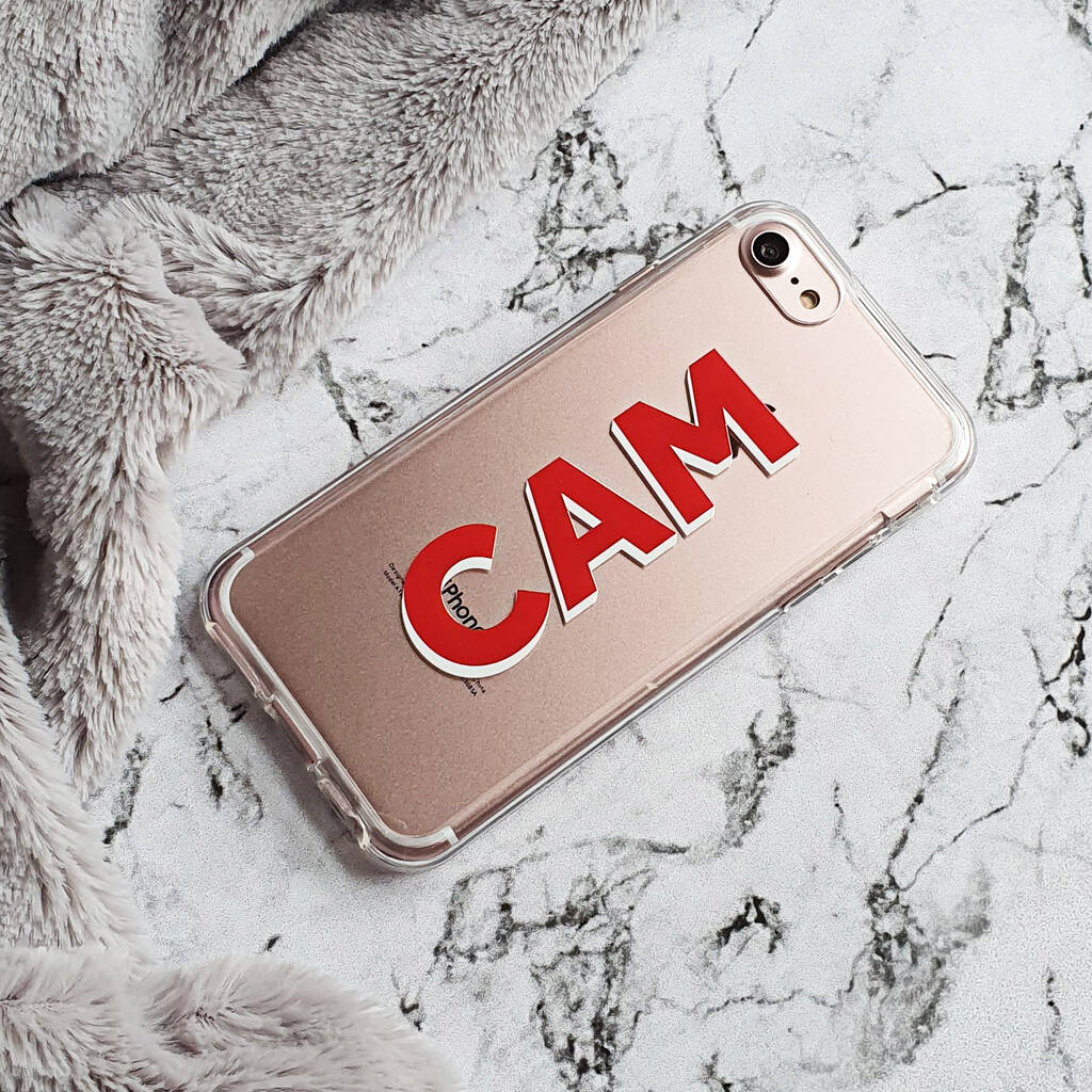 Personalised Clear And Red iPhone Case By Rianna Phillips