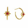 Guiding North Star Gemstone Gold Hoops, thumbnail 6 of 10