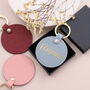 Personalised Initial Leather Round Key Ring, thumbnail 4 of 8