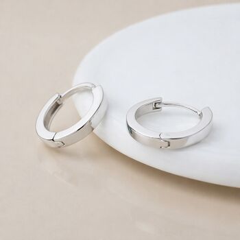 Sterling Silver Essential Hinged Huggie Hoop Earrings – 10mm, 2 of 5