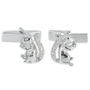 Squirrel Cufflinks In Sterling Silver, thumbnail 2 of 2